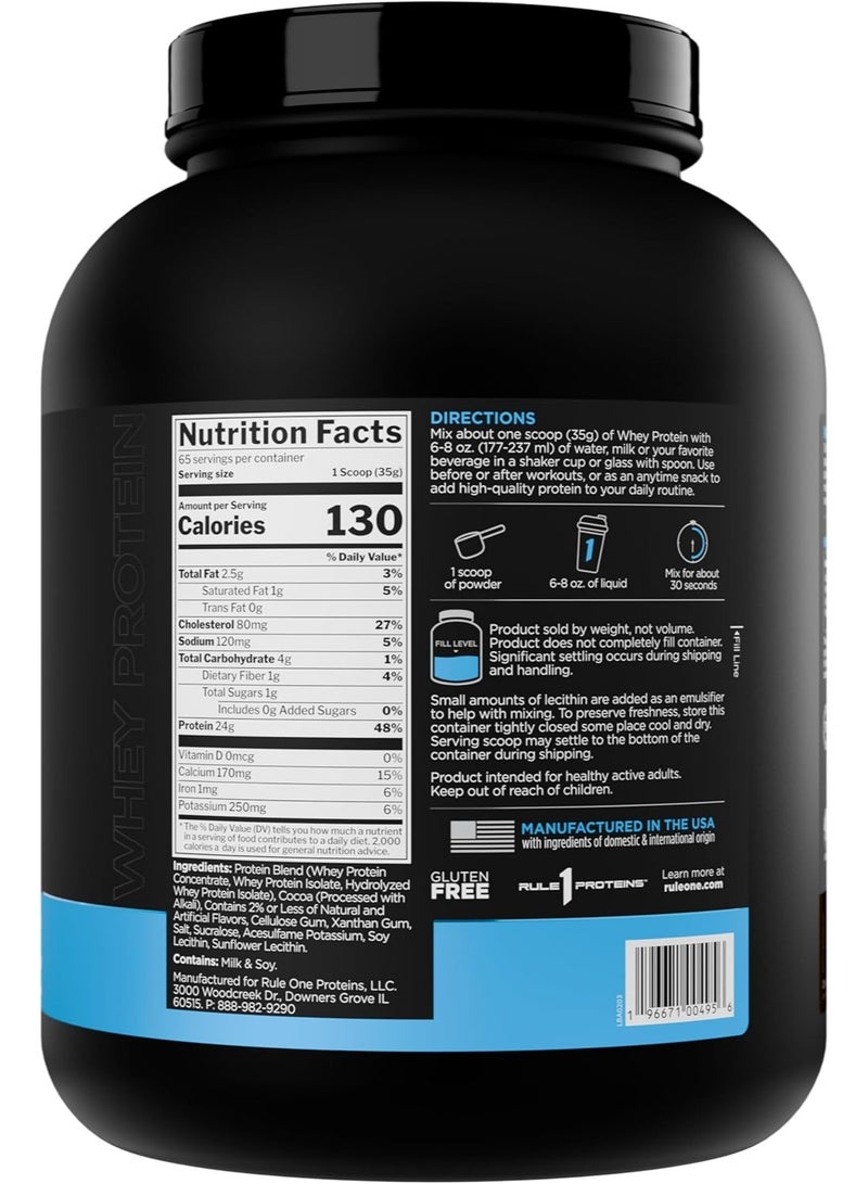 Rule1 Whey Blend 100% Whey Protein Powder, Chocolate Fudge, 24g Protein per Serving, 65 Servings (5.02lbs) – Naturally Rich in BCAAs & EAAs - Image 3