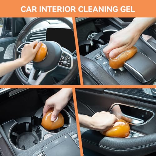 ASFSKY Cleaning Gel For Car Detailing To Get Up The Dust And Smaller Particles Universal Cloth Cleaning Putty For Electronics To Clean Out The Little Nooks Crannies Dust Cleaning Mud, Orange - Image 3
