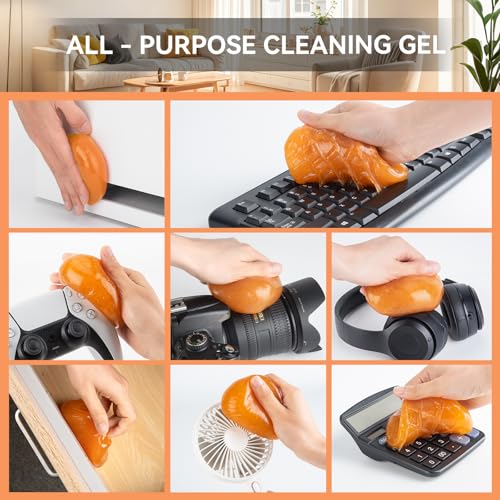 ASFSKY Cleaning Gel For Car Detailing To Get Up The Dust And Smaller Particles Universal Cloth Cleaning Putty For Electronics To Clean Out The Little Nooks Crannies Dust Cleaning Mud, Orange - Image 5