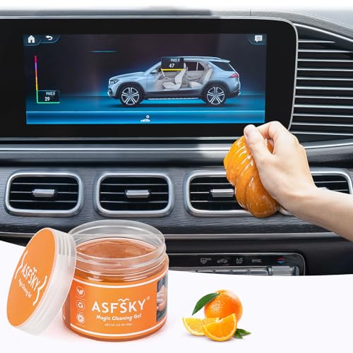 ASFSKY Cleaning Gel For Car Detailing To Get Up The Dust And Smaller Particles Universal Cloth Cleaning Putty For Electronics To Clean Out The Little Nooks Crannies Dust Cleaning Mud, Orange - Image 1