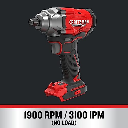 CRAFTSMAN V20 Cordless Impact Wrench, 1/2 inch, Bare Tool Only (CMCF921B) - Image 5