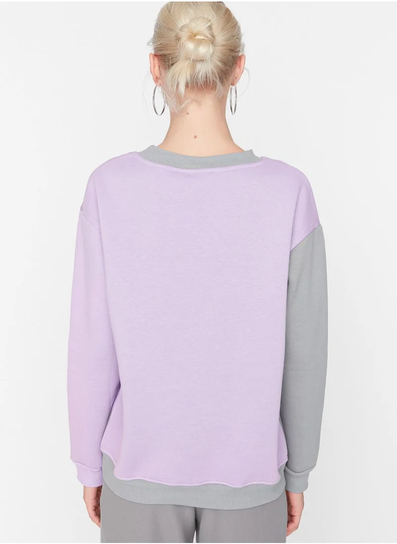 trendyol Colorblock Printed Sweatshirt