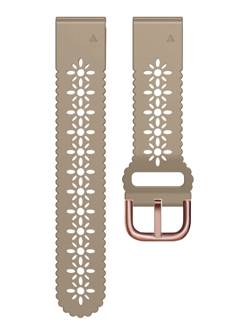 SYOSI Watch Band Waterproof Wristband Strap Lace Silicone for Garmin Fenix 7S Fenix 6S Fenix 5S Instinct 2S for Quick Fit 20mm Soft Silicone Sport Hollowed-out Slim Wrist Strap for Descent Mk2S - Image 3