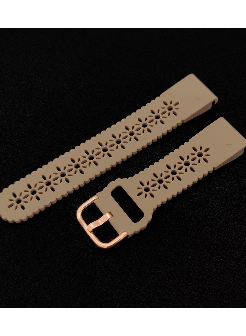 SYOSI Watch Band Waterproof Wristband Strap Lace Silicone for Garmin Fenix 7S Fenix 6S Fenix 5S Instinct 2S for Quick Fit 20mm Soft Silicone Sport Hollowed-out Slim Wrist Strap for Descent Mk2S - Image 5