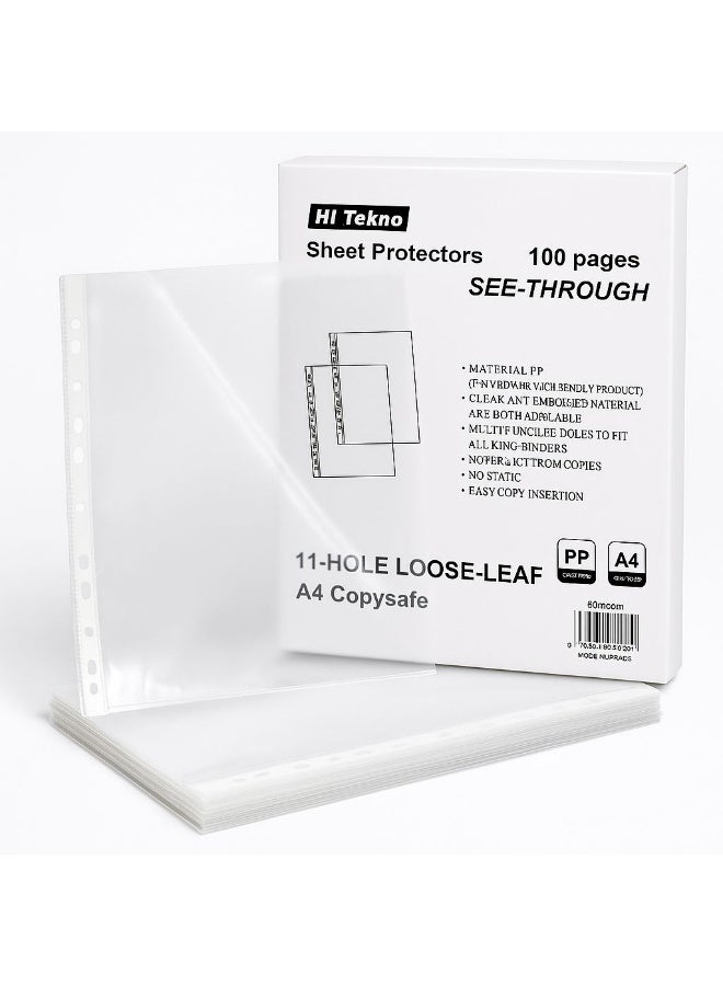 High-quality 100-piece transparent A4 pocket file set