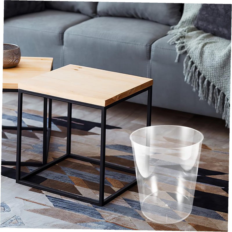 Modern Transparent Wastepaper Bin Nordic Design Random Stripe Pattern Smooth Finish Safe Edges - Image 4