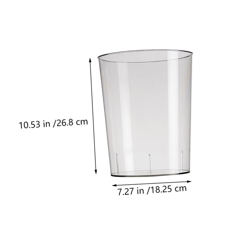 Modern Transparent Wastepaper Bin Nordic Design Random Stripe Pattern Smooth Finish Safe Edges - Image 5