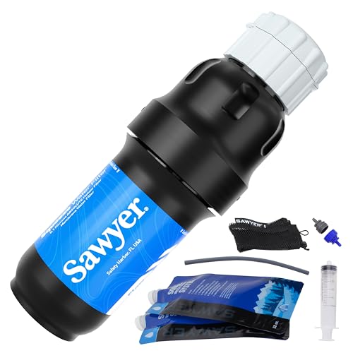 Sawyer Products SP129 Squeeze Water Filtration System w/ Two 32-Oz Squeeze Pouches, Straw, and Hydration Pack Adapter - Image 1
