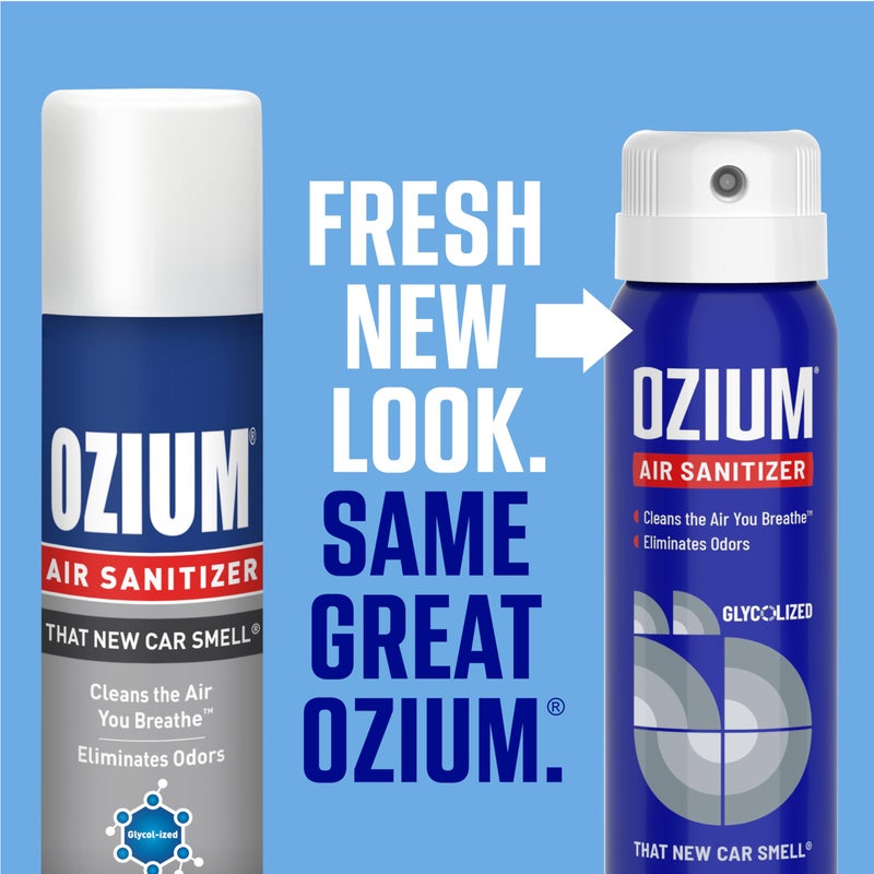 Ozium أوزيوم 3.5 أونصة. معقم هواء ومزيل روائح للمنازل والسيارات والمكاتب والمزيد، رائحة سيارة جديدة، عبوة 4 (OZM-22-4) - Image 3