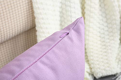 TangDepot Cotton Solid Throw Pillow Covers, 22" x 22" , Light Purple Lavende, 1 Count (Pack of 1) - Image 4