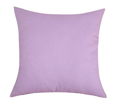TangDepot Cotton Solid Throw Pillow Covers, 22" x 22" , Light Purple Lavende, 1 Count (Pack of 1) - Image 1