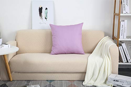 TangDepot Cotton Solid Throw Pillow Covers, 22" x 22" , Light Purple Lavende, 1 Count (Pack of 1) - Image 5