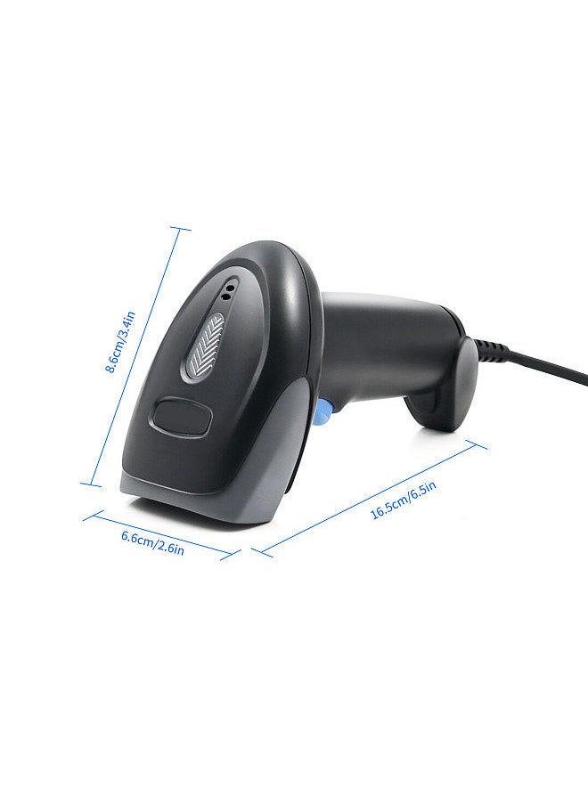 Handheld Barcode Scanner 1D Code Scanner 2.4G Wireless & USB Wired Bar Code Reader Compatible with Windows Android Mac Linux for Supermarket Retail Library Logistics Warehouse