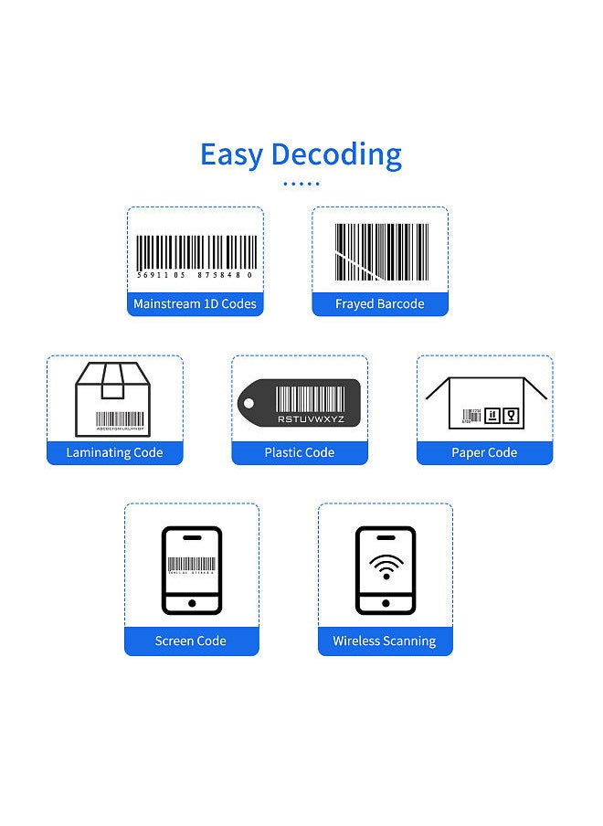 Handheld Barcode Scanner 1D Code Scanner 2.4G Wireless & USB Wired Bar Code Reader Compatible with Windows Android Mac Linux for Supermarket Retail Library Logistics Warehouse  - Image 5