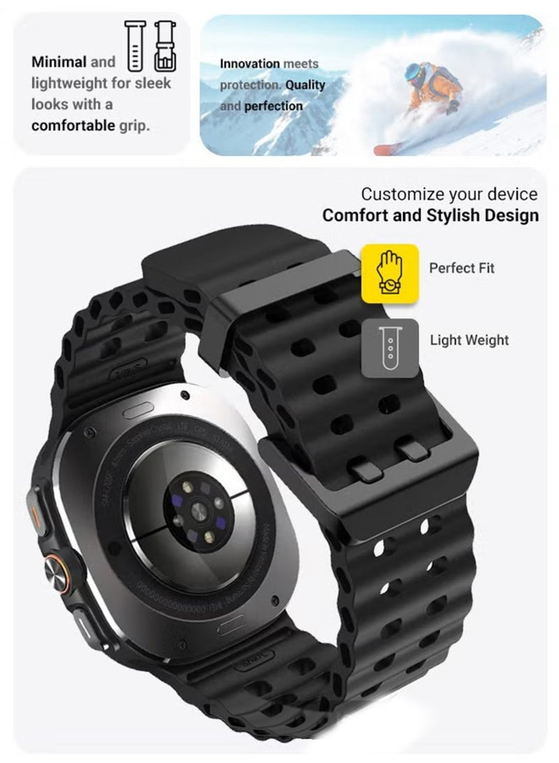 X-level 2 Pieces Samsung Galaxy Watch Ultra 2025 47mm Soft Silicone Replacement Strap - High Quality, Lightweight, Stylish & Durable - Easy Installation - Replacement Strap for Samsung Galaxy Watch Ultra 2025 47mm - Image 3
