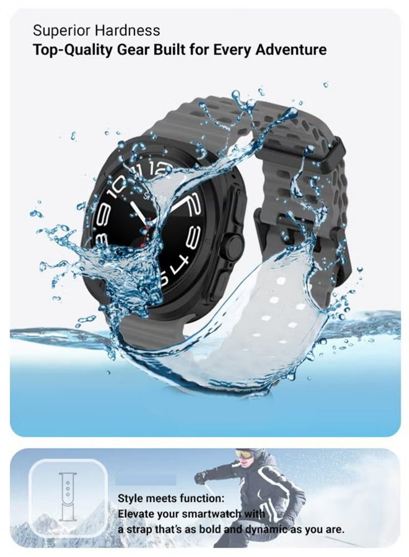 X-level 2 Pieces Samsung Galaxy Watch Ultra 2025 47mm Soft Silicone Replacement Strap - High Quality, Lightweight, Stylish & Durable - Easy Installation - Replacement Strap for Samsung Galaxy Watch Ultra 2025 47mm - Image 4