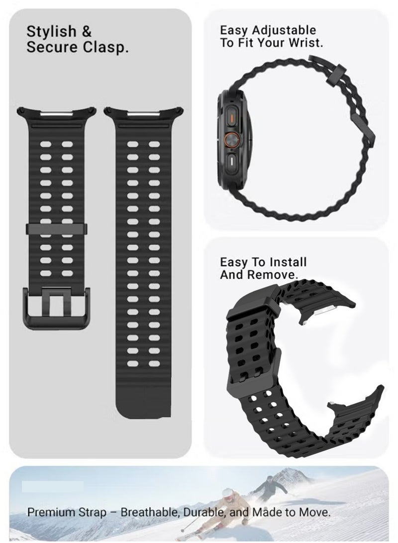 X-level 2 Pieces Samsung Galaxy Watch Ultra 2025 47mm Soft Silicone Replacement Strap - High Quality, Lightweight, Stylish & Durable - Easy Installation - Replacement Strap for Samsung Galaxy Watch Ultra 2025 47mm - Image 5