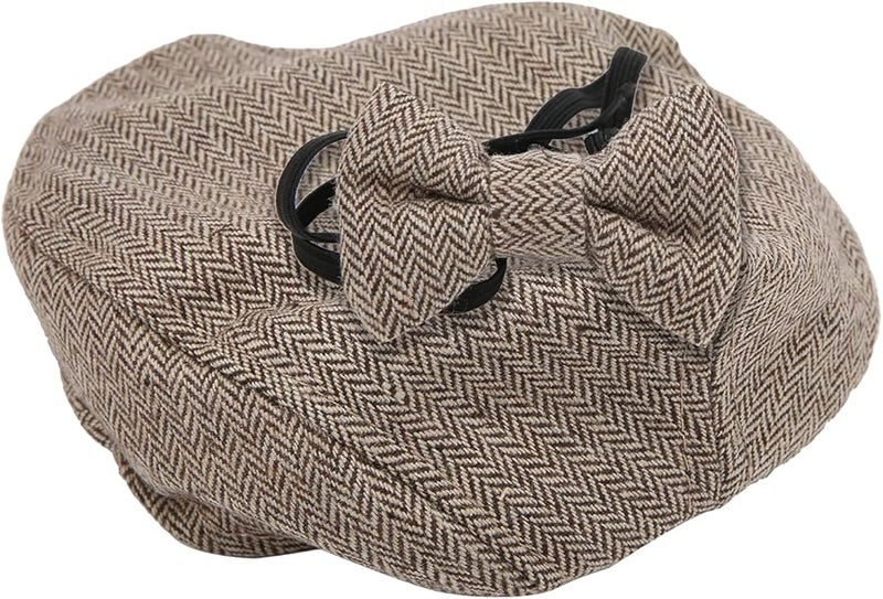 Coffee Gentleman Style Baby Photography Hat And Bow Tie Set For Newborn Photo Shoot - Image 5