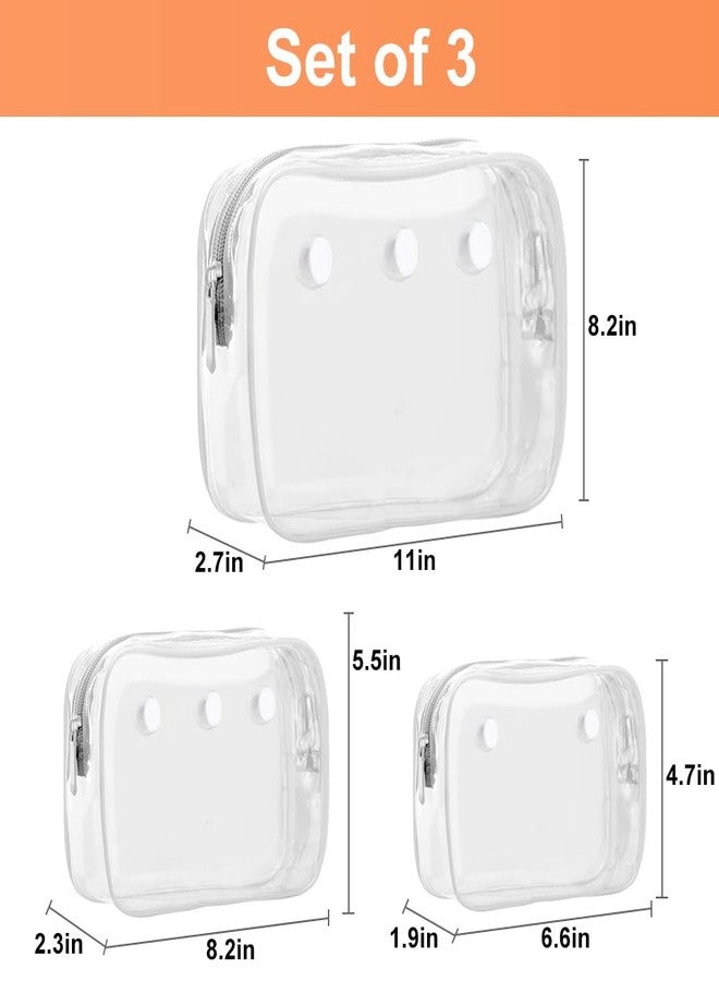 Everfunny 3 Pcs Clear Bogg Beach Tote Bag with 4 Pcs Insert Hooks Accessories for Bogg Bags Travel Makeup Clean Toiletry Brush Organizer Cosmetic Divider Storage Inner Pouch (White set of 3) - Image 5