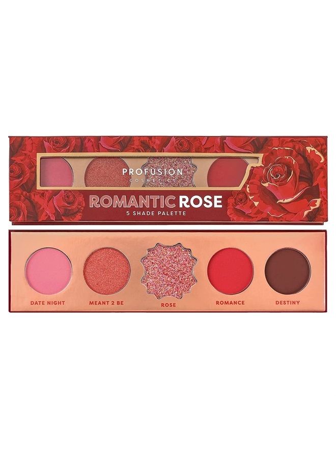 Profusion Cosmetics Blooming Hues 5 Shade Eyeshadow Palette, Red - Image 1