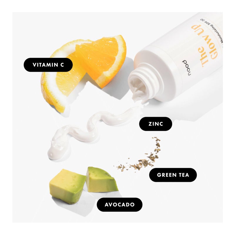 Nood نود ذا جلو أب، واقي شمس خفيف الوزن واسع الطيف SPF 30 مع فيتامين C، مستخلص الشاي الأخضر وأكسيد الزنك لحماية UVA/UVB، 1 زجاجة (3.3 أونصة سائلة) - Image 3