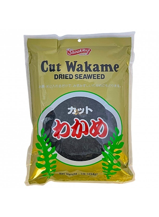 Shirakiku Cut Wakame Dried Seaweed - Dry Seaweed, Sea Kelp - Fresh Vegetables And Seaweed Chips For Miso Soup, Ramen, And Sushi - Pre-Cut, Resealable Package - 16 Oz