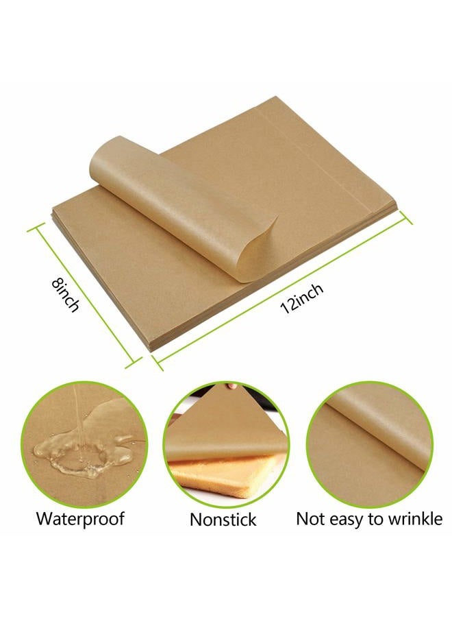 QYH 100 Pcs Parchment Paper Sheets for Baking, 8x12 Inches Unbleached Parchment Paper, Precut Parchment Paper for Baking Cookies, Frying, Air Fryer, Cooking, Grilling Rack, Oven - Image 2