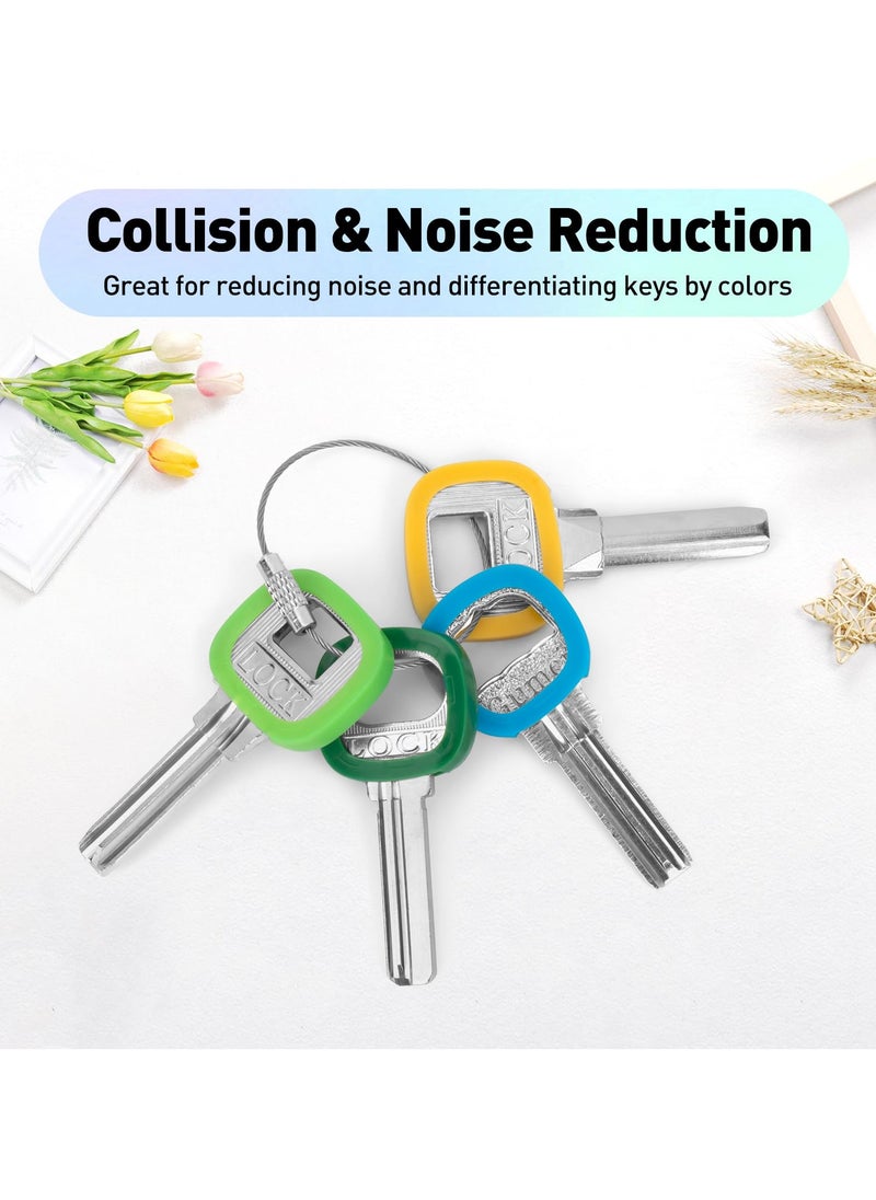 phomemo Key Caps Covers Tags, Plastic Key Color Identifiers for Standard Flat House Keys(Not Suitable for Odd-Shaped Keys), Key Coding Rings in 10 Assorted Colors, 30 PCS  - Image 3