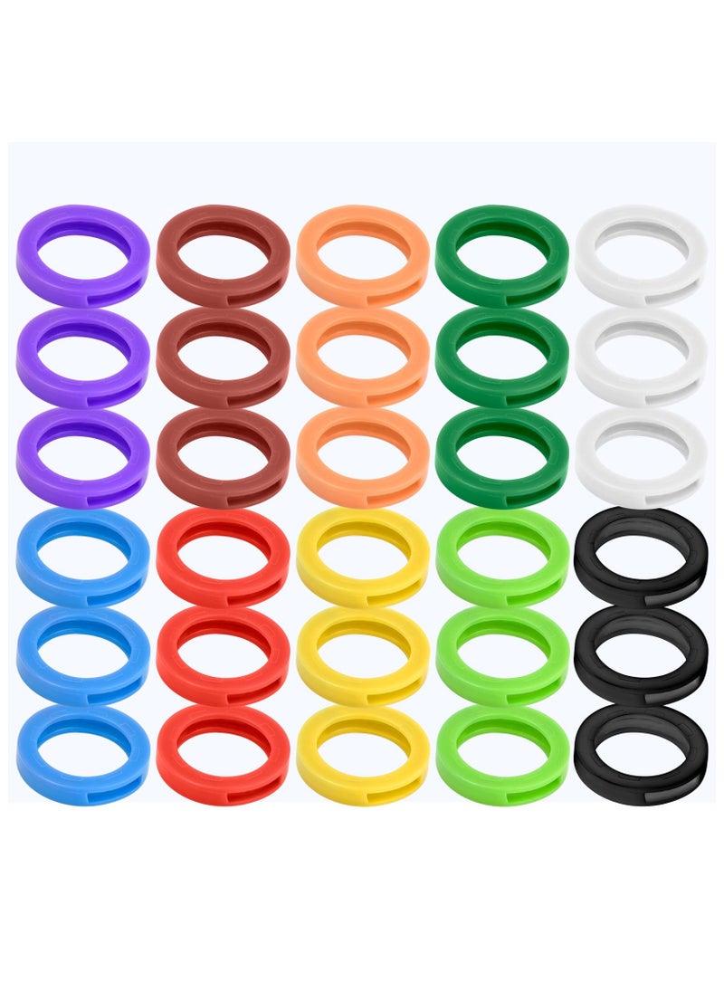phomemo Key Caps Covers Tags, Plastic Key Color Identifiers for Standard Flat House Keys(Not Suitable for Odd-Shaped Keys), Key Coding Rings in 10 Assorted Colors, 30 PCS  - Image 1