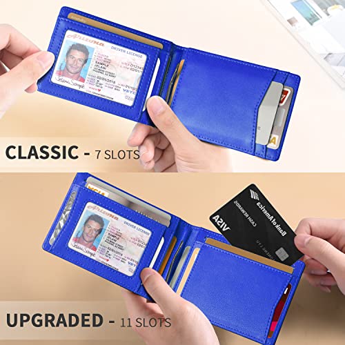 RUNBOX Slim Wallet for Men Genuine Leather RFID Blocking Bifold Minimalist Front Pocket Mens Wallet with Money Clip Thin Gift Box - Image 2