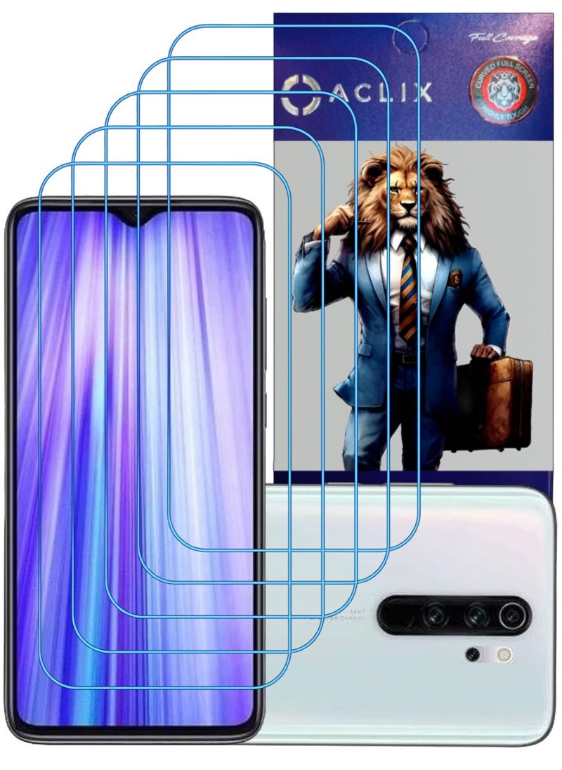 ACLIX 5 Pieces Antistatic ESD Dustproof Premium Quality High Definition Clear Tempered Glass Screen Protector Designed For Xiaomi Redmi Note 8 Pro - Image 1