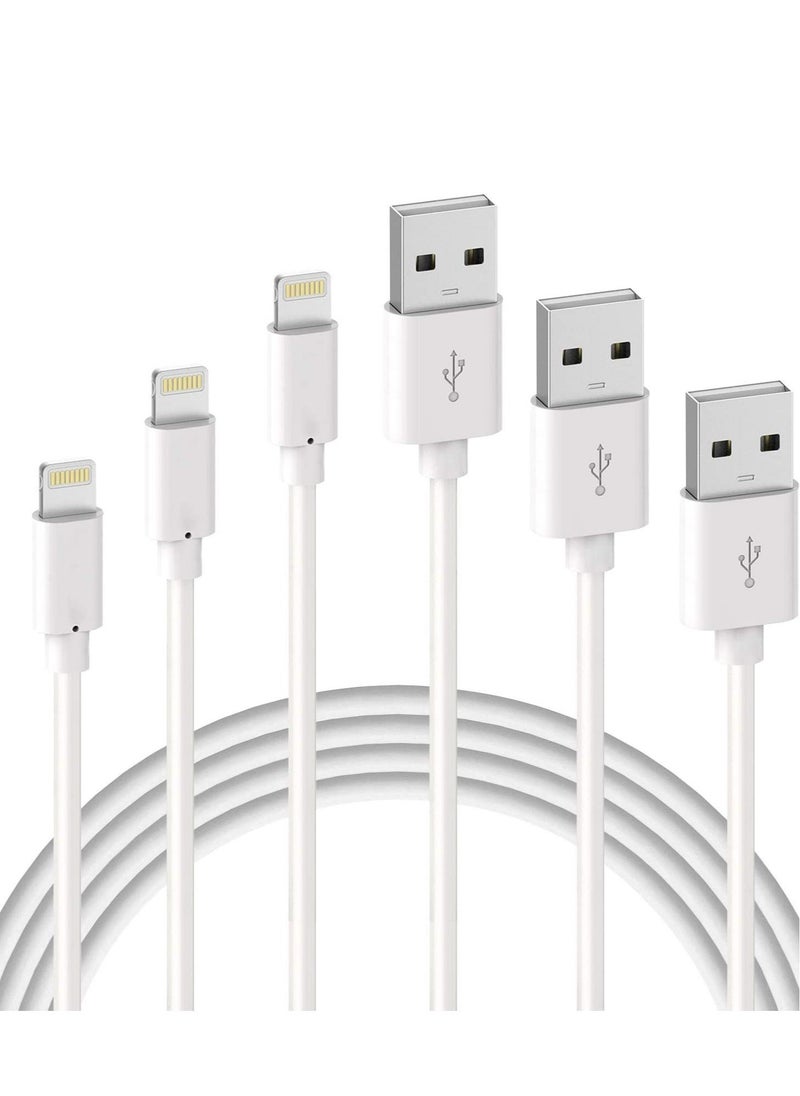 Raxoom iPhone Charger Cable - Apple MFi Certified 3Pack 1+2+3M iPhone Charging Cable for iPhone SE 2020 11 Xs Max XR X 8 Plus 7 Plus 6 Plus 5s SE iPad Pro and More - Image 2