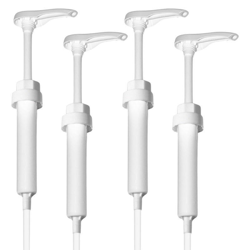 Gallon Pump Dispenser  Dispenses 1 Ounce Per Stroke  for Plastic or Glass Bottles  HeavyDuty Leak Proof for Commercial and Household Use  BPA Free 38400 Pack of 4