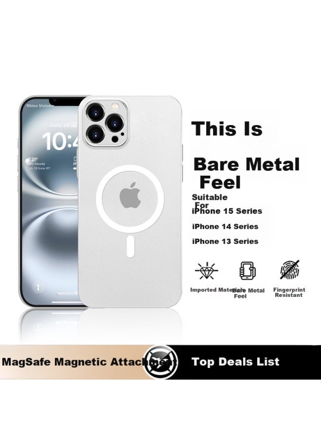 Gurrs Apple Iphone 13 Pro Max Case Magsafe Magnetic Full Coverage Ultra-thin Matte Semi-transparent Soft Anti-drop Cover Fog White