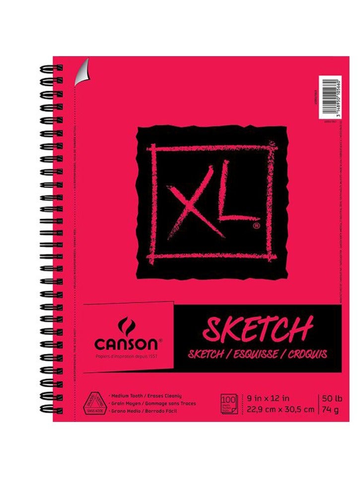 CANSON Canson XL Sketch Pad, 9" x 12" Side Wire Bound - 400061860