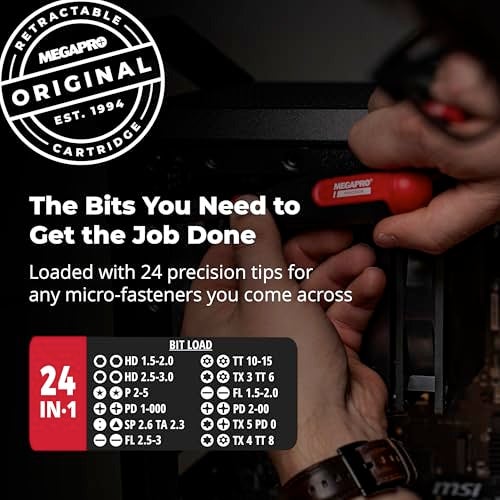 MEGAPRO 24in1 Precision MultiBit Screwdriver Small Screw Application Microfasteners Eyeglass jewelry Repair Small Electronics Maintenance Precision Tamperproof Bits - Image 3