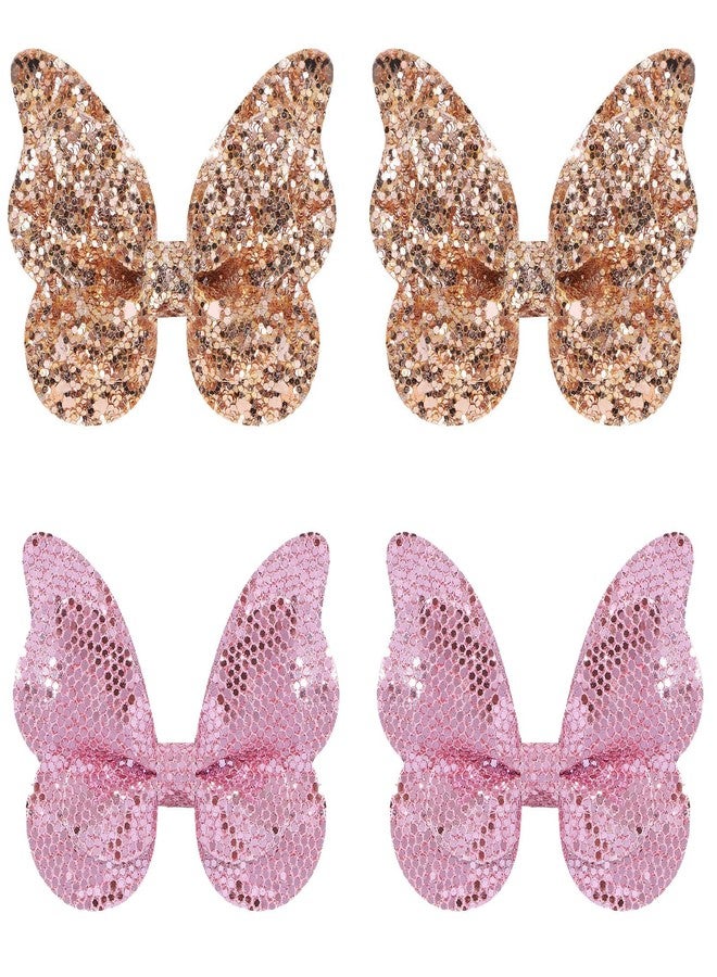 CartHome 4Pcs Butterfly Clips for Hair,Hair Accessories, Gold and Pink Butterfly Hair Clips for Styling, Hair Clips for Women and Girls, Butterfly Hair Accessories for Various Hairstyles - Image 1