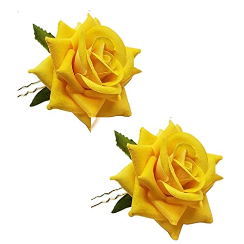 LYF5STAR Handmade PACK OF 4 Mix Colour Rose Floral Juda Pin For Women| Elegant Rose Wedding Hair Accessories |Traditional Indian Hair Accessories for Women & Girls |Pack Of 4 - Image 5