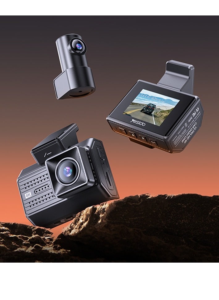 Yesido - Yesido KM15 4K Dual Dash Driving Recorder Front And Rear Camera With G Sensor And Loop Recording - Image 1