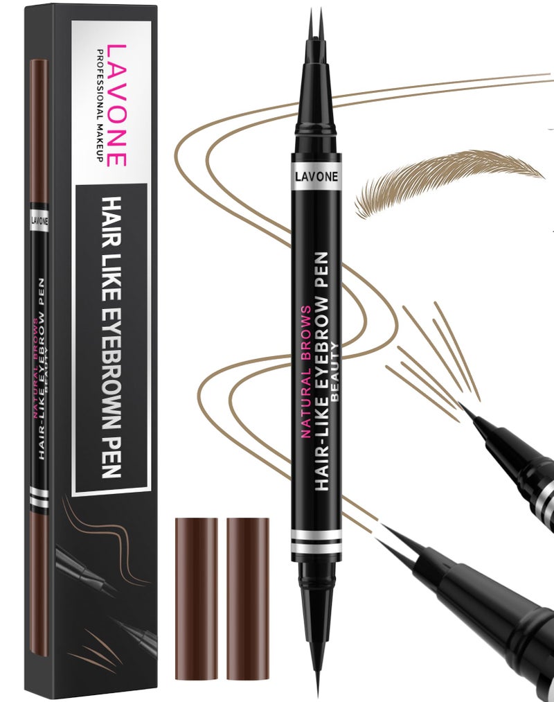 LAVONE Eyebrow Pencil, 2-in-1 Waterproof Eyebrow Pen, with 2 Tip Microblading Eyebrow Pencil and Ultra-Precise Brow Pencil, with Eyebrow Brush, Eyebrow Pencils for Women,Natural Hair-Like Brows-Dark Blonde - Image 1