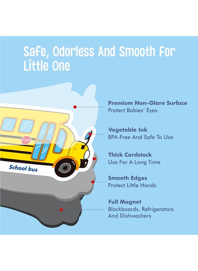 SpriteGru 40 Pcs Vehicle Magnets, Vehicles And Professions Fridge Magnets For Kids-Common Vehicles, Airplane, Boat & Occupations-Magnetic Transport Refrigerator Decors Educational Learning Toys For Toddlers - Image 4