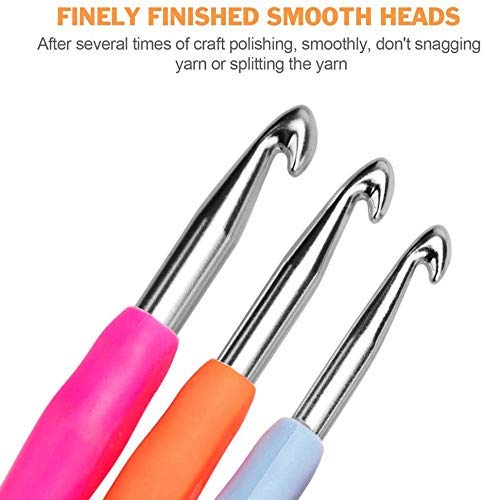 BCMRUN Large Crochet Hooks, BCMRUN Size 6.5mm(K)-10.0mm(P) Crochet Hooks Knitting Needles Set Ergonomic Grip Soft Handles Crochet Hook,Large-Eye Blunt Needles,Stitch Marker, Tape Measure in Case - Image 4