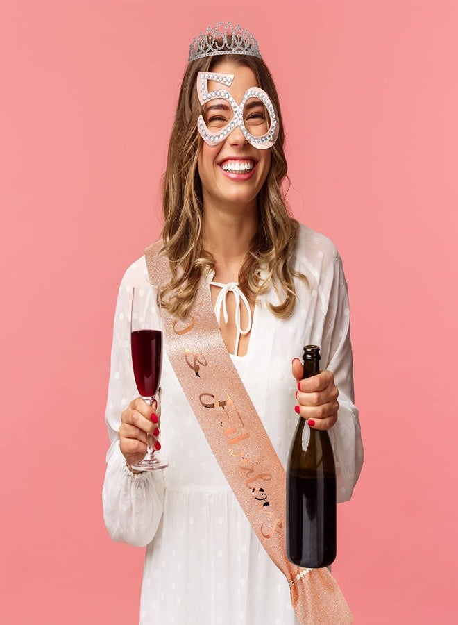 كانلير مجموعة زينة عيد الميلاد الخمسين من كانلييه، ١٠ قطع، للنساء: نظارات لامعة باللون الذهبي الوردي، وشاح وتاج، إكسسوار مثالي لحفلات أعياد الميلاد. - Image 2