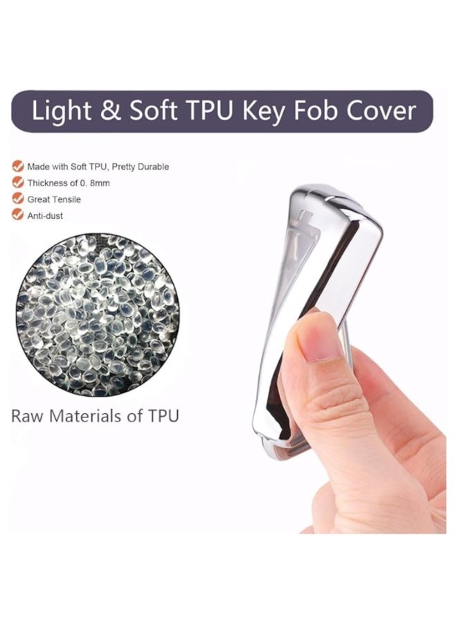 7Cylinder TPU Durable Key Fob Cover with Leather Key Chain Compatible with Jeep L Grand, Cherokee, Wagoneer (2021-2023). - Image 3