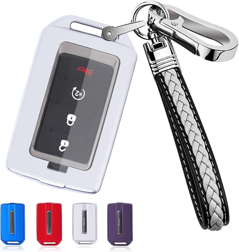 YaSeim Soft TPU Car Key Fob Cover for Jeep Grand Cherokee L & Grand Wagoneer - Silver - Image 1