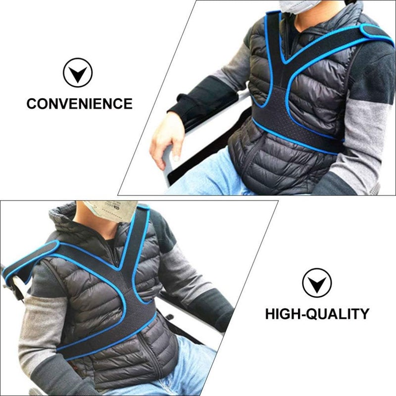 comfrt Wheelchair Seat Belt Adjustable Breathable Safety Chest Cross Positioning Strap Anti-Slip Restraint Harness Systems for Patients Elderly Cares - Image 4