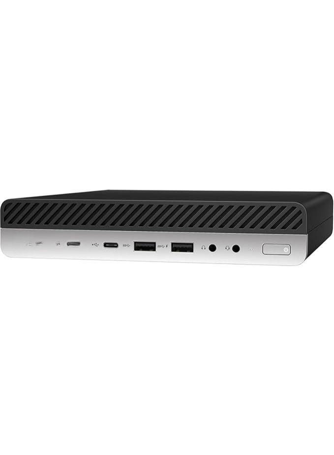 كمبيوتر مكتبي صغير بمعالج كور i5 الجيل السابع حتى 3.8 جيجاهرتز، وذاكرة 8 جيجابايت، وقرص NVMe SSD بسعة 256 جيجابايت، وشبكة واي فاي مزدوجة، وبلوتوث 4.2، ونظام ويندوز 10 برو