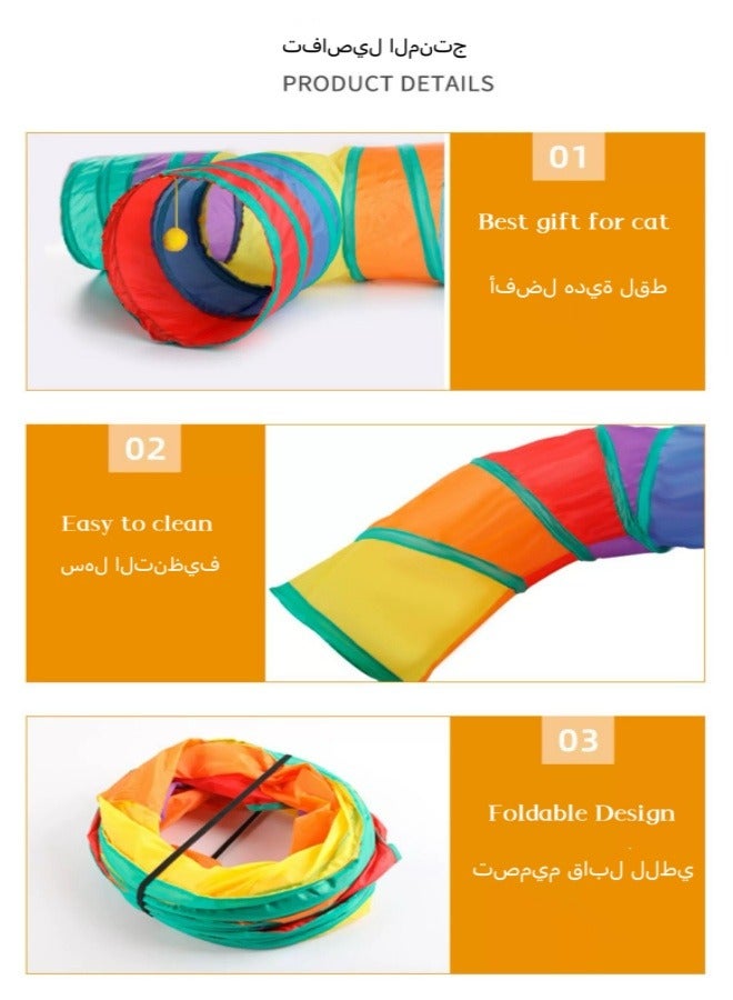 "مجموعة واحدة من تنابل القط التفاعلي، ألعاب أنبوب تفاعلية مع كرة للعب، تنابل S قابلة للطي للقط الداخلي، مثقف ألعاب القط." - Image 5