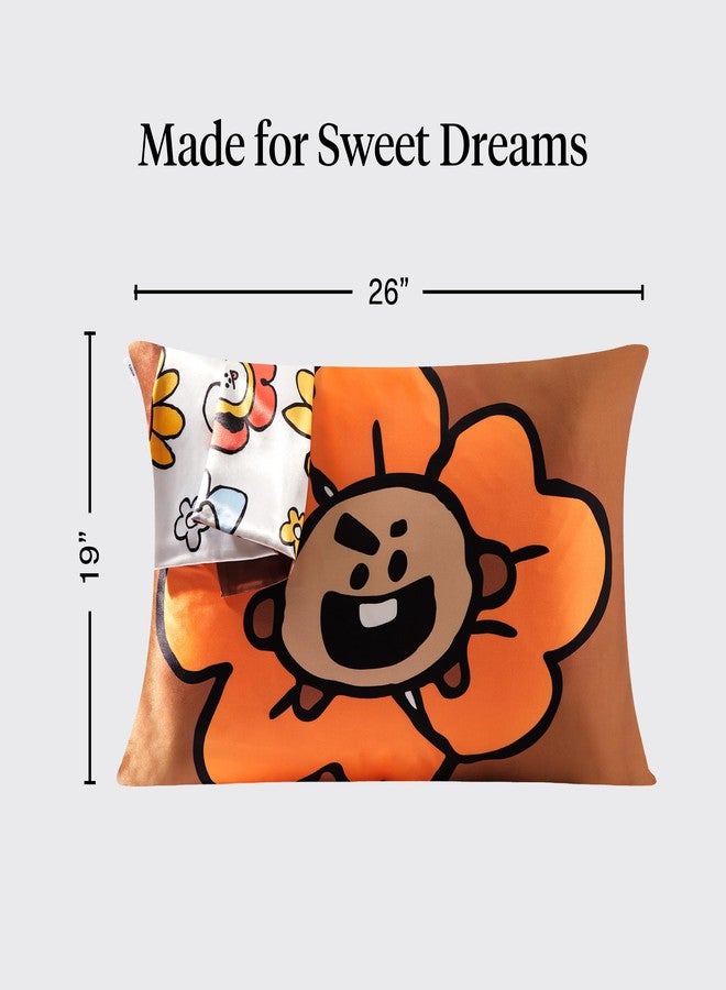 كيتش غطاء وسادة من الساتان من Kitsch x BT21 - غطاء وسادة للأطفال الصغار بسحاب - غطاء وسادة ساتان بارد للأطفال الصغار للشعر والبشرة - غطاء وسادة للأطفال بمقاس قياسي (19 × 26) - Shooky - Image 4