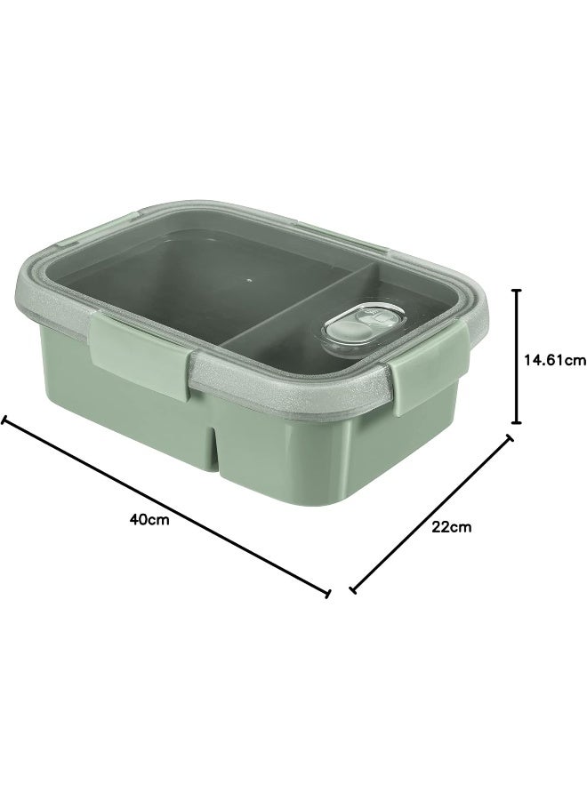 Curver Lunch Box,Smart To Go,Dual (0.6L 0.3L) Light Green - Image 1